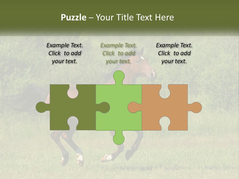 A Brown Horse Running Through A Field Of Grass PowerPoint Template