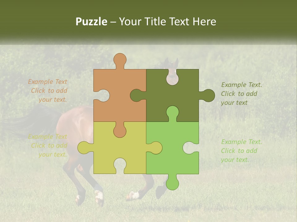 A Brown Horse Running Through A Field Of Grass PowerPoint Template