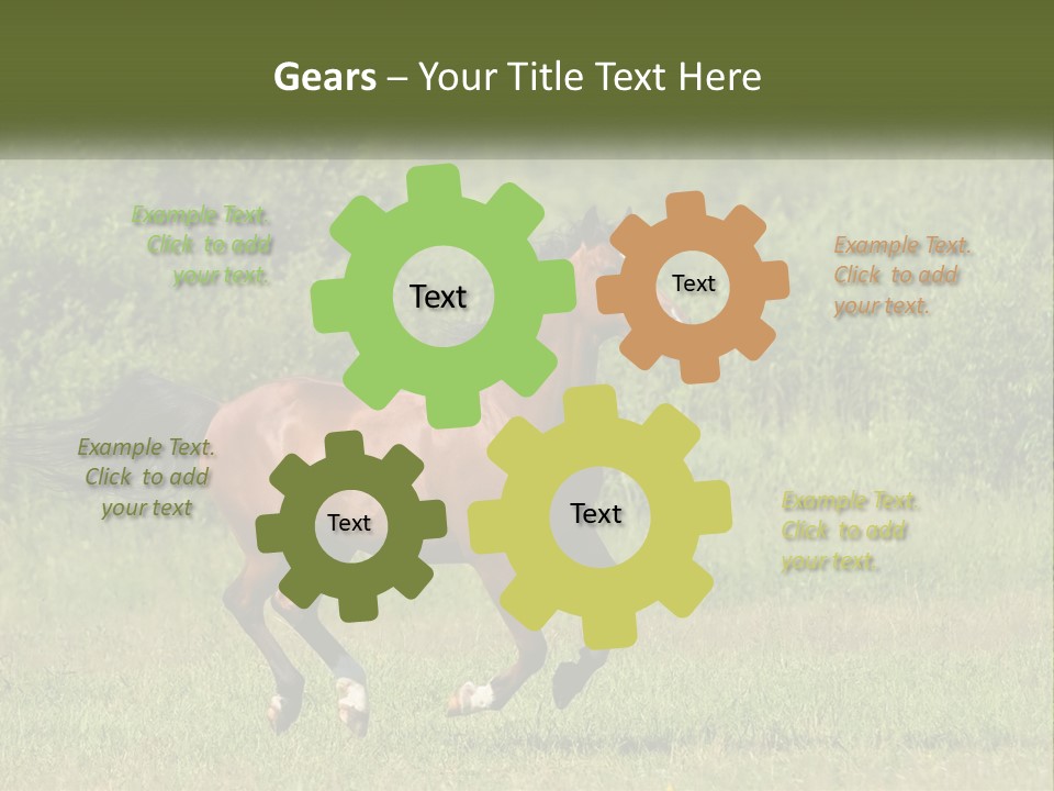 A Brown Horse Running Through A Field Of Grass PowerPoint Template
