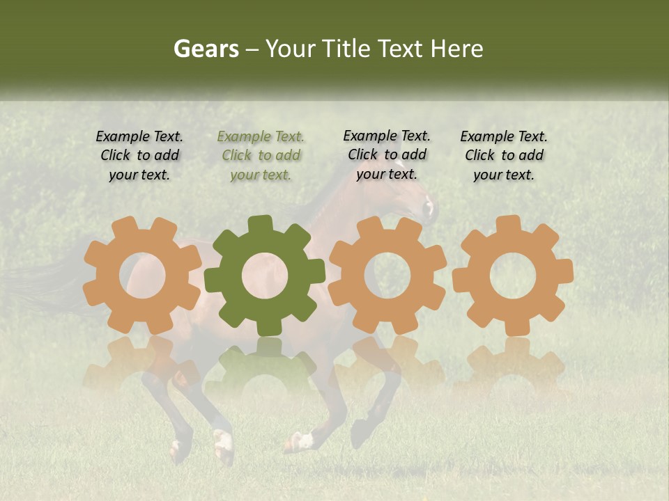 A Brown Horse Running Through A Field Of Grass PowerPoint Template