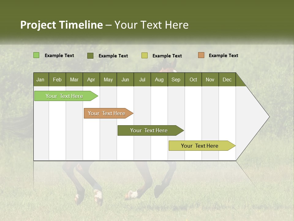 A Brown Horse Running Through A Field Of Grass PowerPoint Template