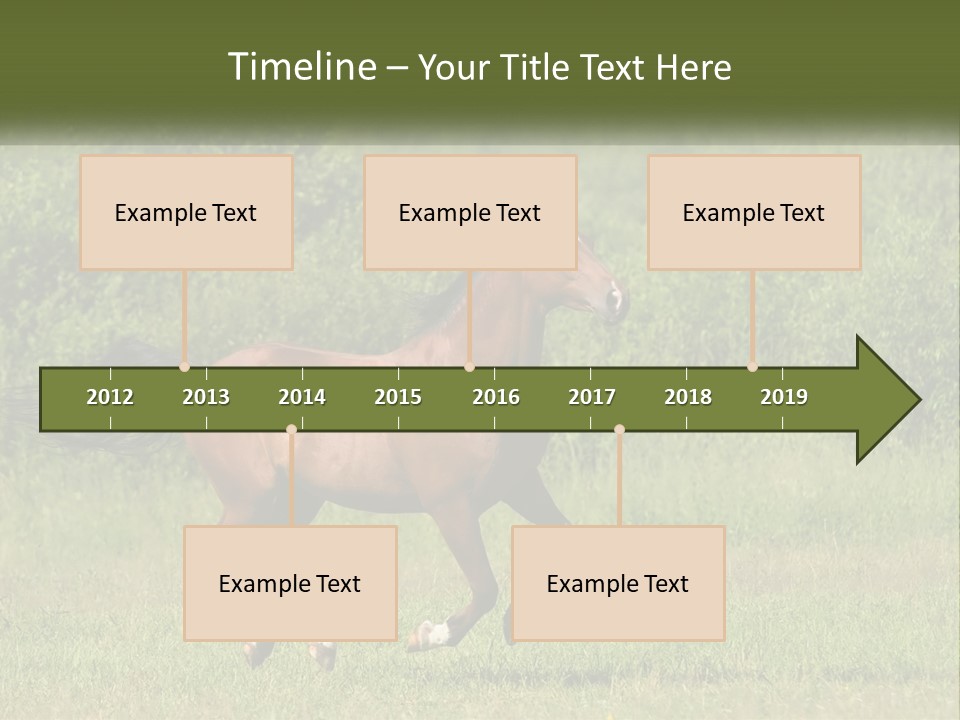 A Brown Horse Running Through A Field Of Grass PowerPoint Template