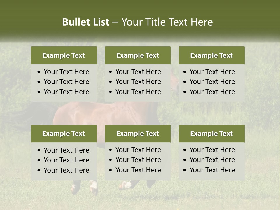 A Brown Horse Running Through A Field Of Grass PowerPoint Template