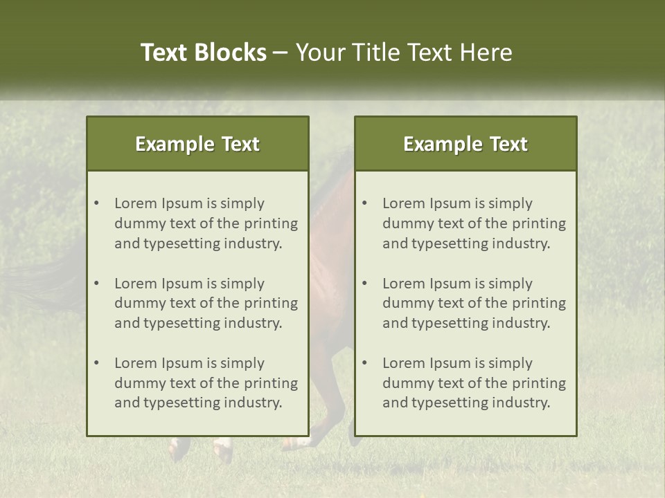 A Brown Horse Running Through A Field Of Grass PowerPoint Template