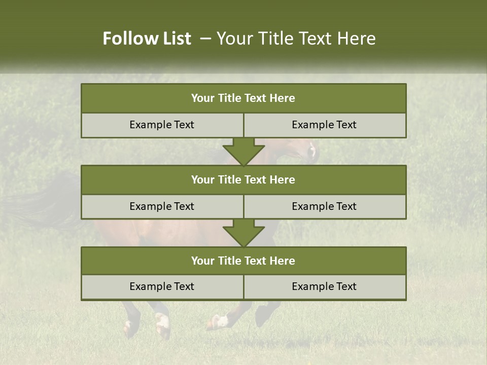 A Brown Horse Running Through A Field Of Grass PowerPoint Template