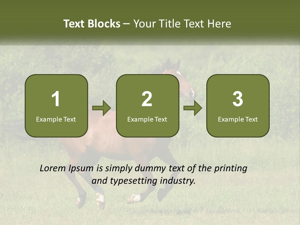 A Brown Horse Running Through A Field Of Grass PowerPoint Template