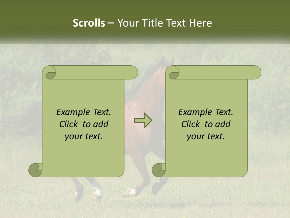 A Brown Horse Running Through A Field Of Grass PowerPoint Template