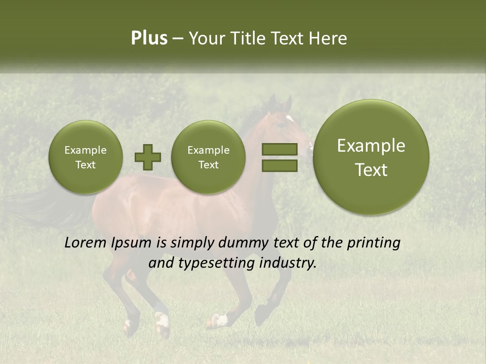 A Brown Horse Running Through A Field Of Grass PowerPoint Template