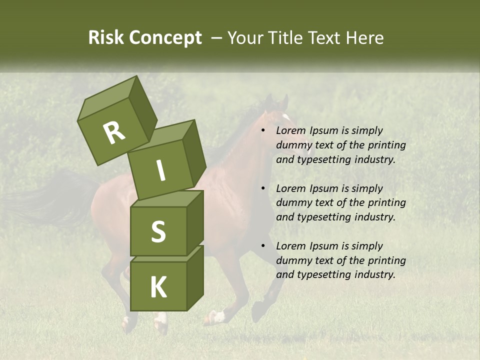 A Brown Horse Running Through A Field Of Grass PowerPoint Template