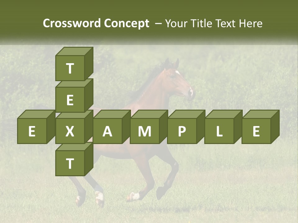 A Brown Horse Running Through A Field Of Grass PowerPoint Template