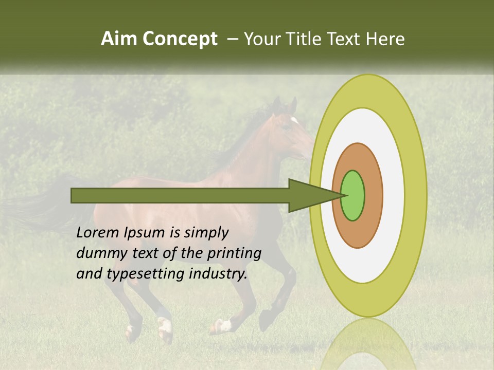 A Brown Horse Running Through A Field Of Grass PowerPoint Template