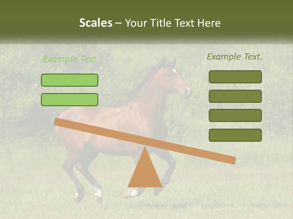 A Brown Horse Running Through A Field Of Grass PowerPoint Template