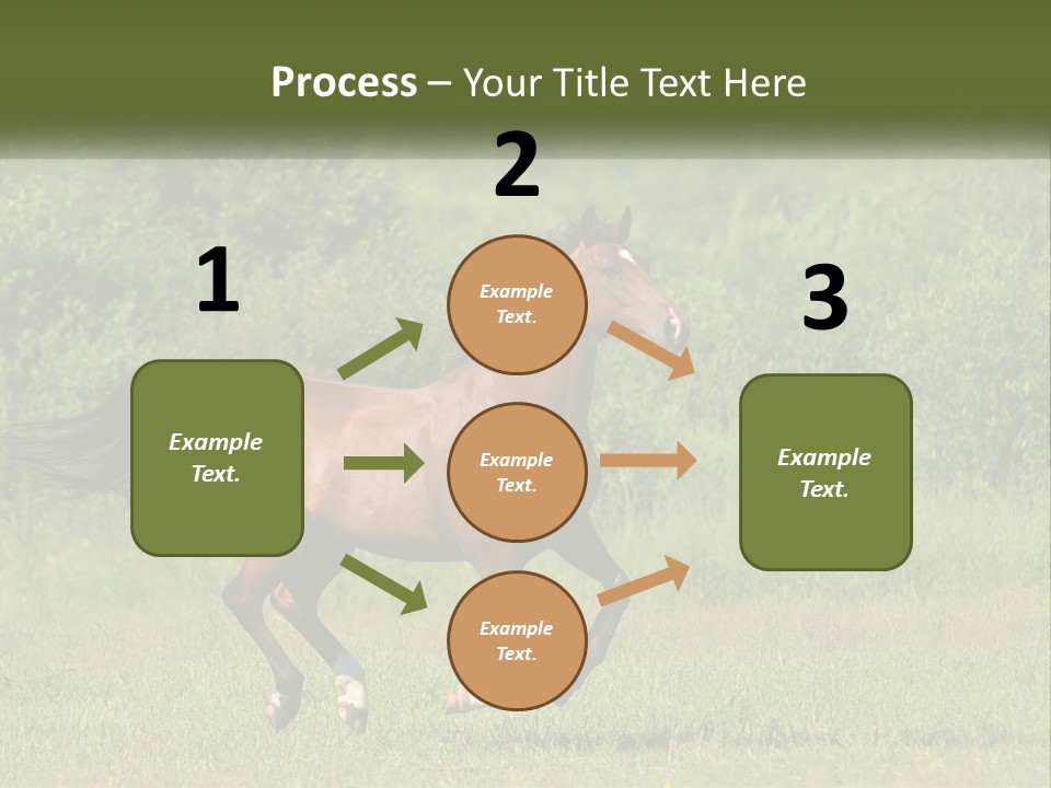 A Brown Horse Running Through A Field Of Grass PowerPoint Template