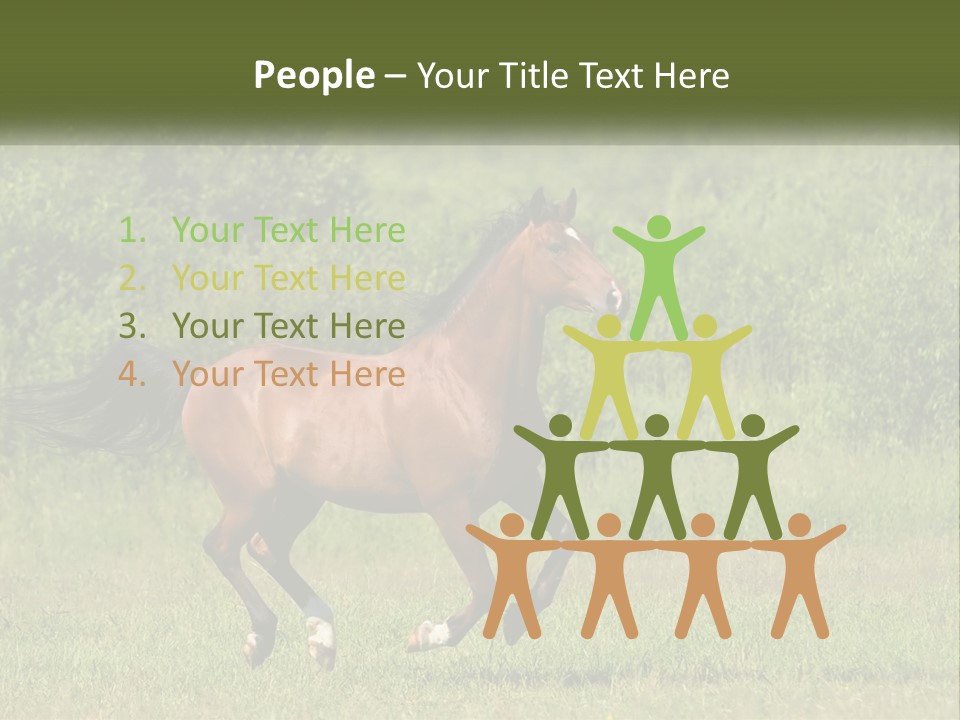 A Brown Horse Running Through A Field Of Grass PowerPoint Template