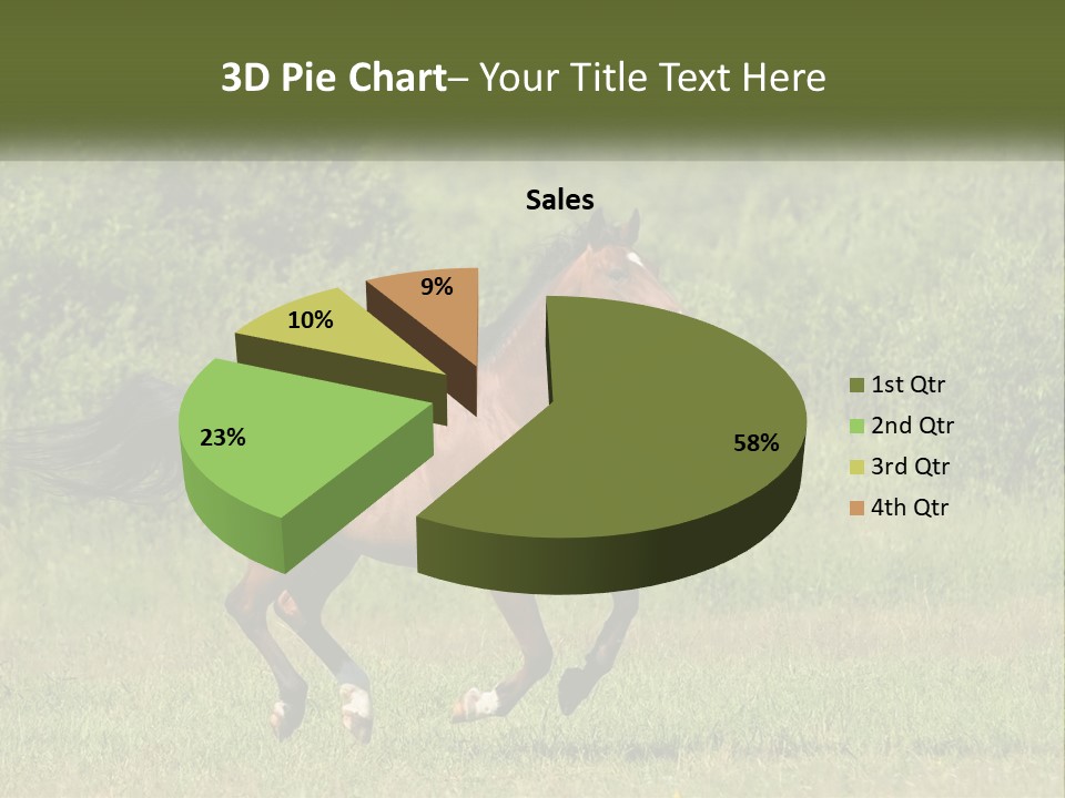 A Brown Horse Running Through A Field Of Grass PowerPoint Template