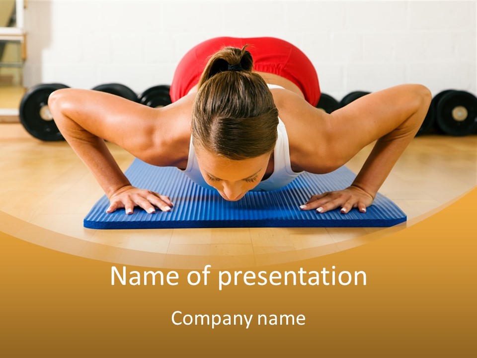 Push Up Strength Young PowerPoint Template