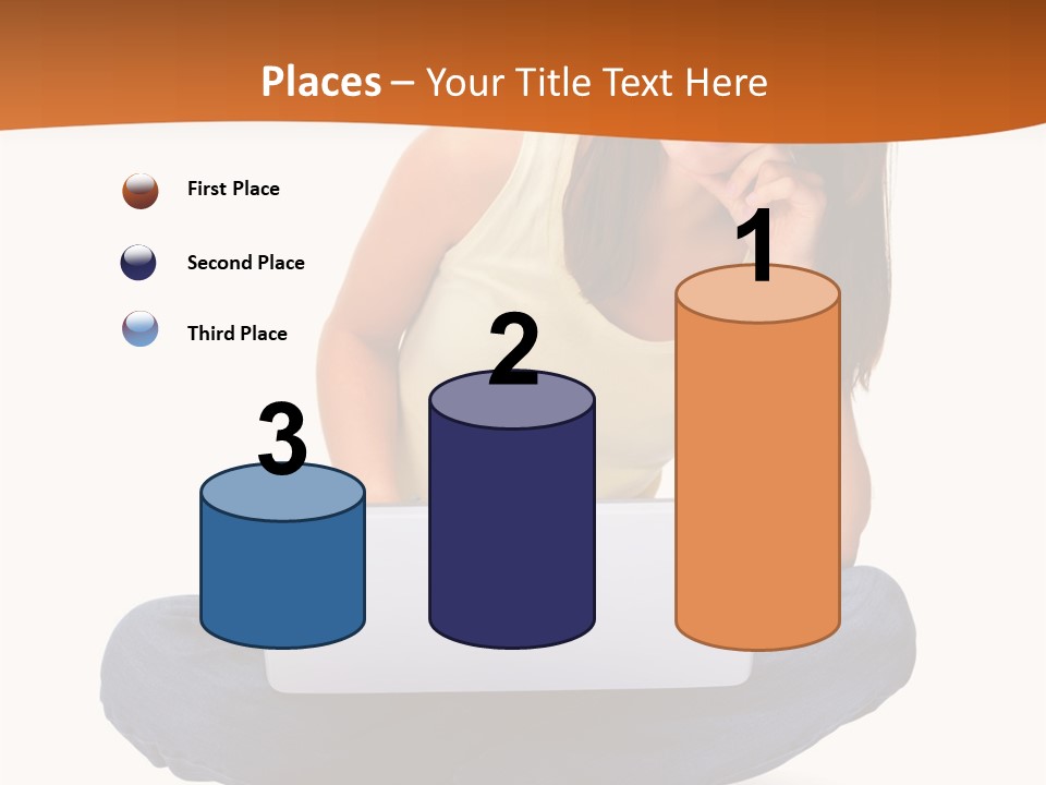 A Woman Sitting On The Floor With A Laptop PowerPoint Template