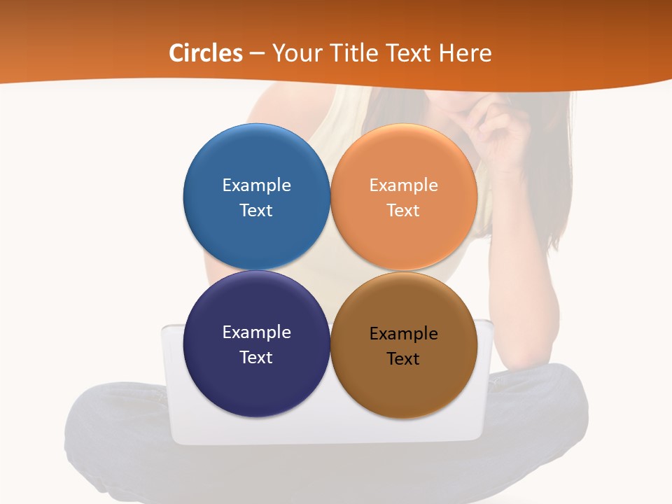 A Woman Sitting On The Floor With A Laptop PowerPoint Template