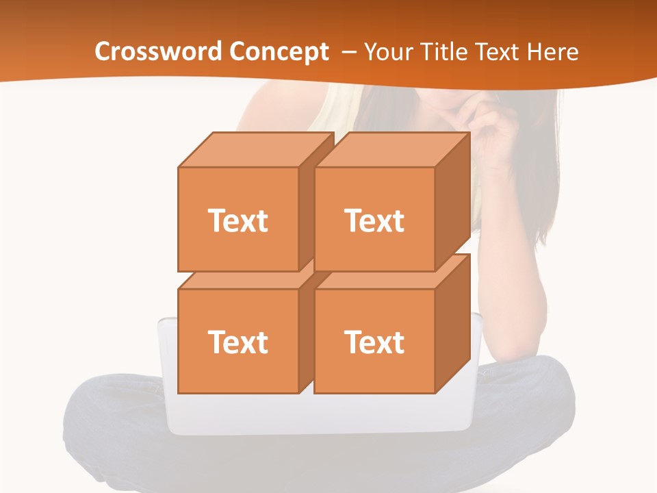 A Woman Sitting On The Floor With A Laptop PowerPoint Template