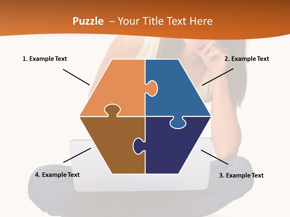 A Woman Sitting On The Floor With A Laptop PowerPoint Template