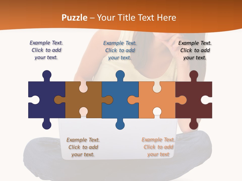 A Woman Sitting On The Floor With A Laptop PowerPoint Template