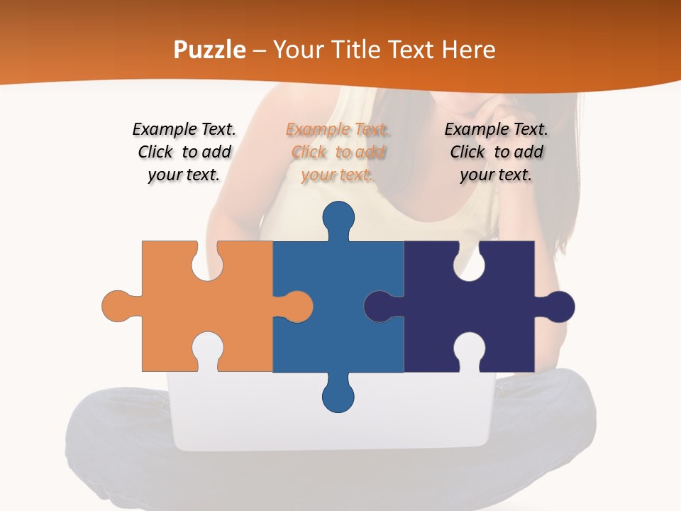 A Woman Sitting On The Floor With A Laptop PowerPoint Template