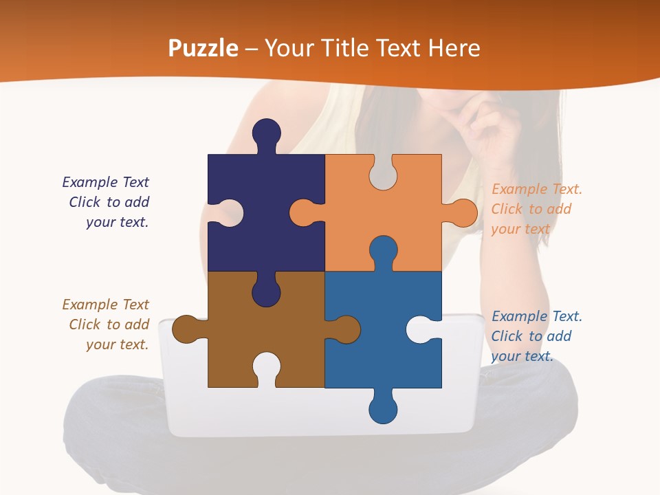 A Woman Sitting On The Floor With A Laptop PowerPoint Template