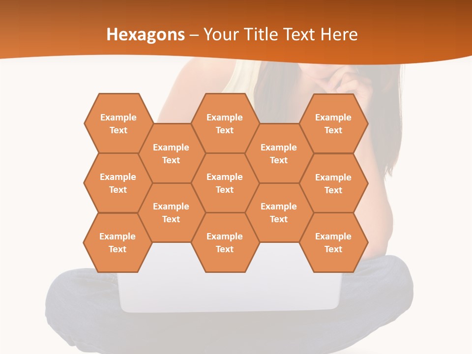 A Woman Sitting On The Floor With A Laptop PowerPoint Template