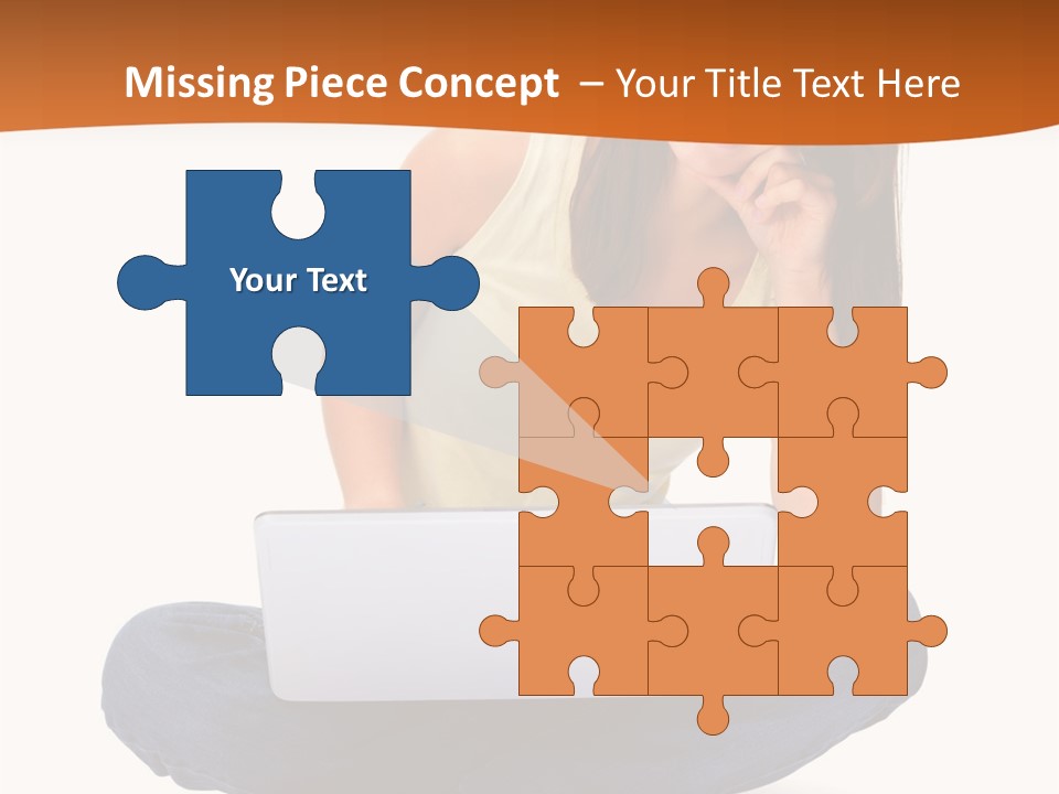 A Woman Sitting On The Floor With A Laptop PowerPoint Template