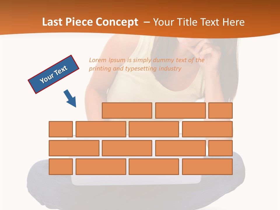 A Woman Sitting On The Floor With A Laptop PowerPoint Template