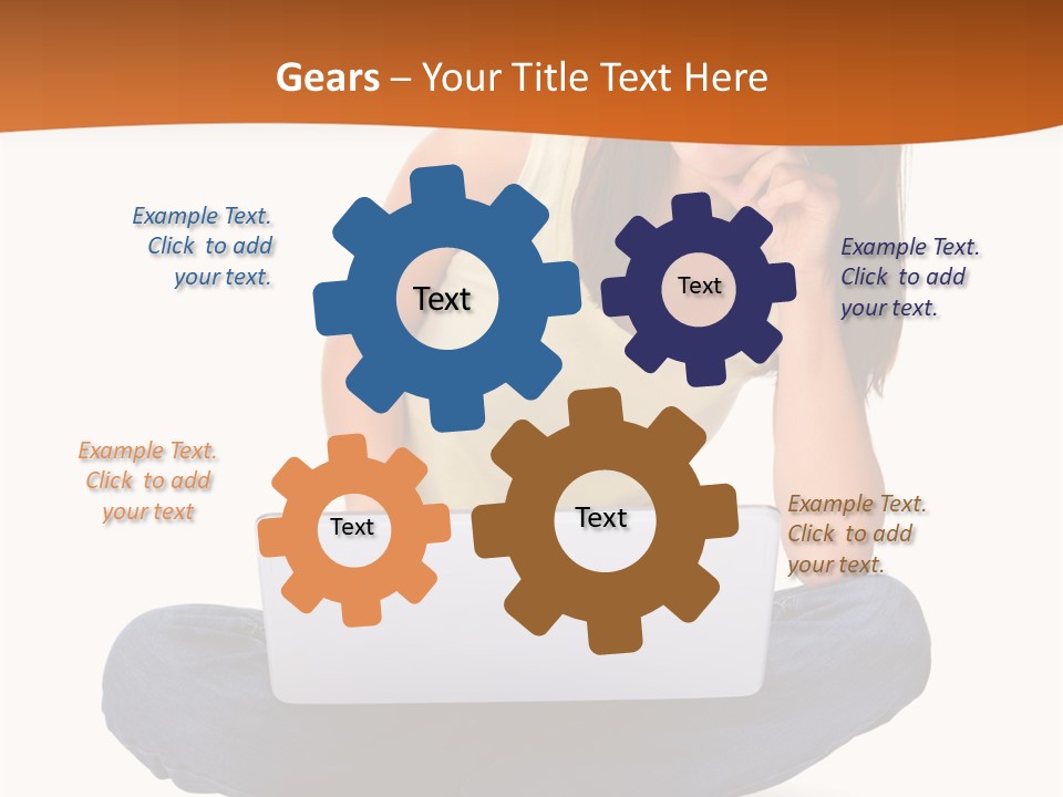 A Woman Sitting On The Floor With A Laptop PowerPoint Template