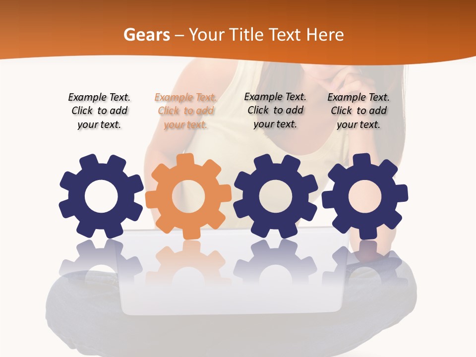 A Woman Sitting On The Floor With A Laptop PowerPoint Template