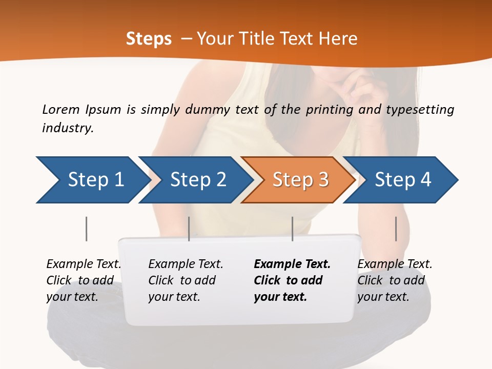 A Woman Sitting On The Floor With A Laptop PowerPoint Template