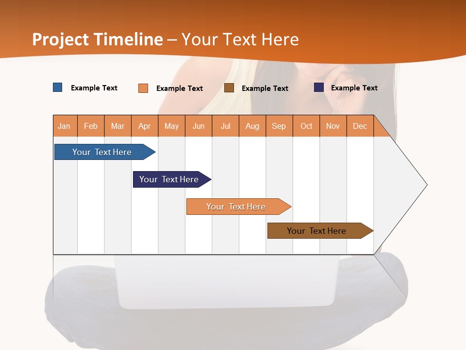 A Woman Sitting On The Floor With A Laptop PowerPoint Template