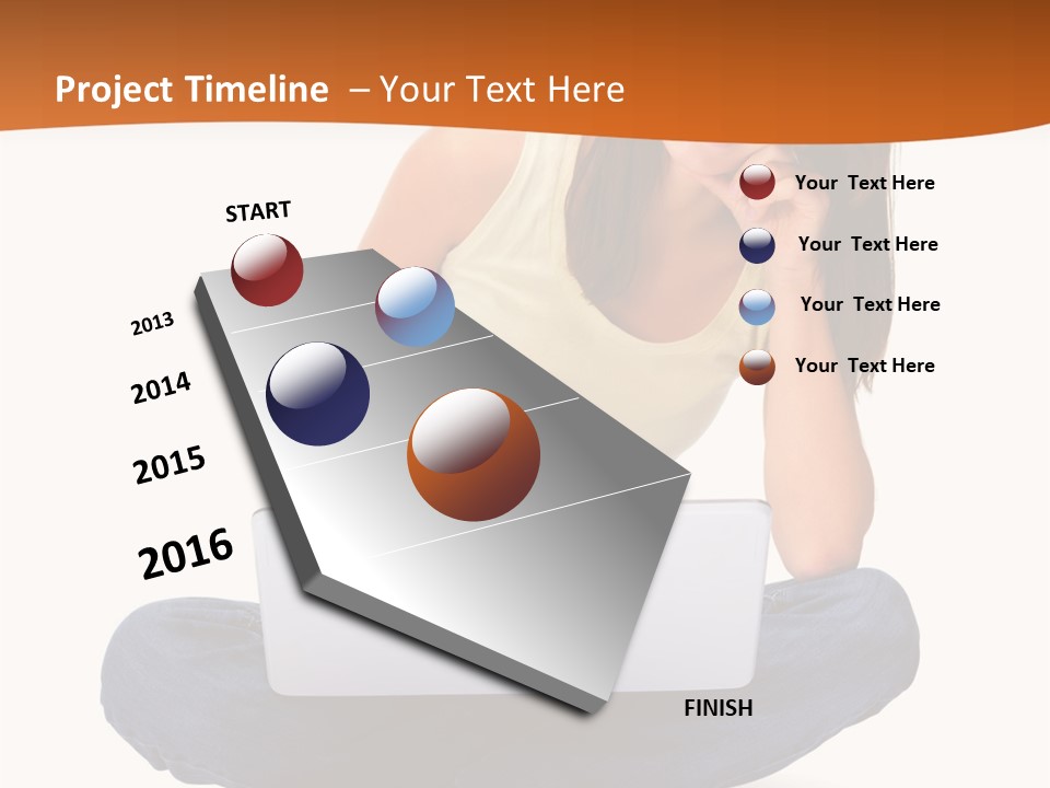 A Woman Sitting On The Floor With A Laptop PowerPoint Template