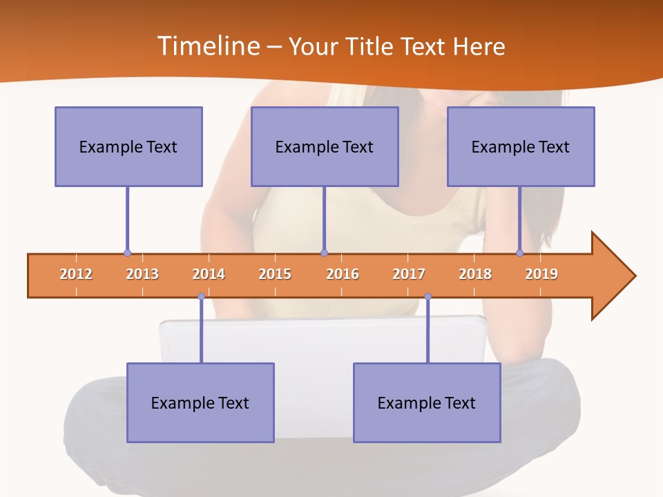 A Woman Sitting On The Floor With A Laptop PowerPoint Template