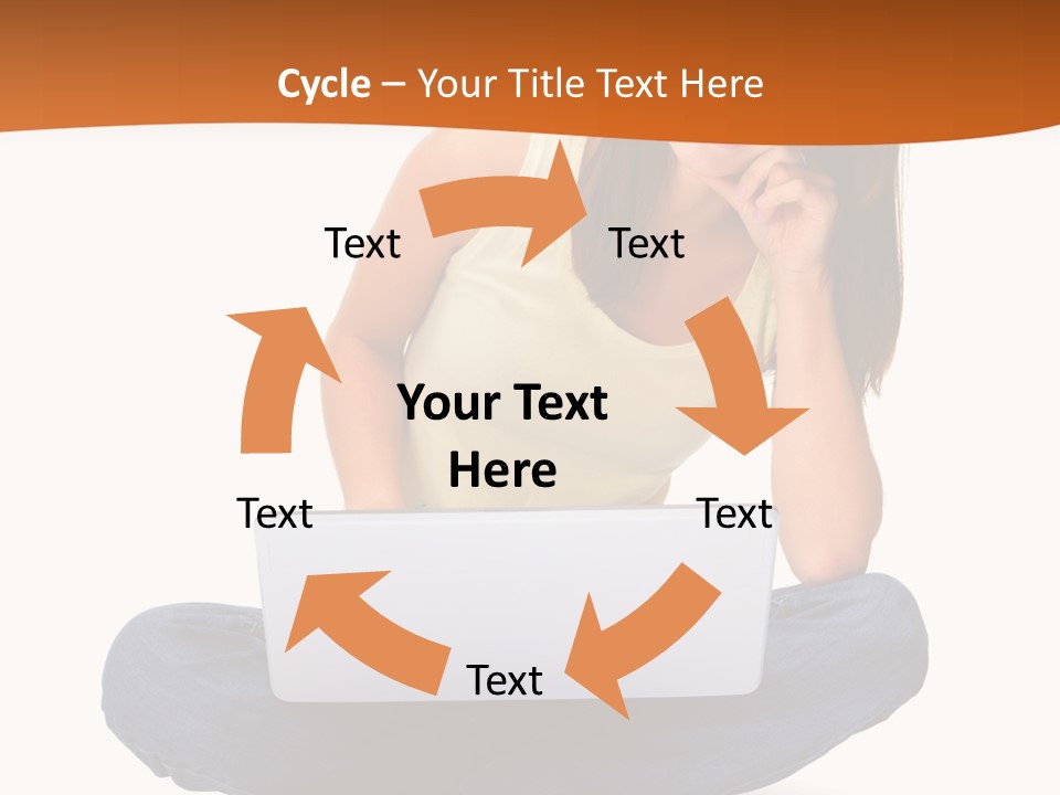 A Woman Sitting On The Floor With A Laptop PowerPoint Template