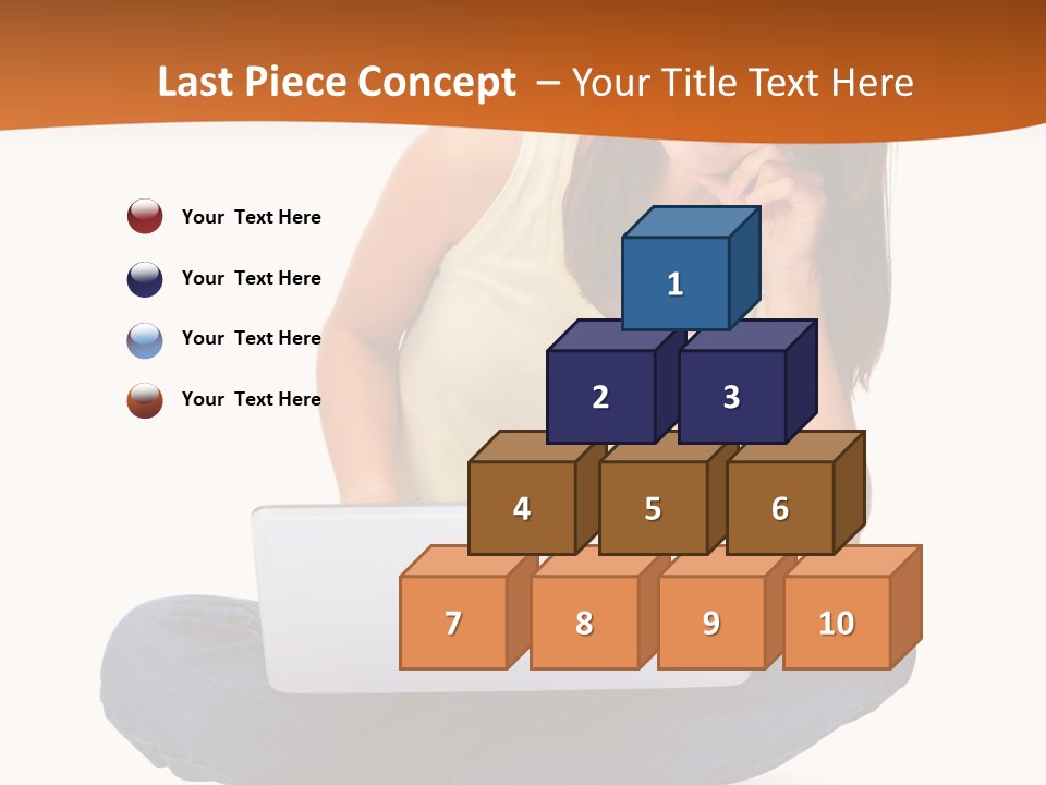 A Woman Sitting On The Floor With A Laptop PowerPoint Template