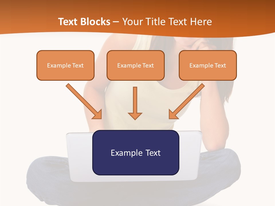 A Woman Sitting On The Floor With A Laptop PowerPoint Template