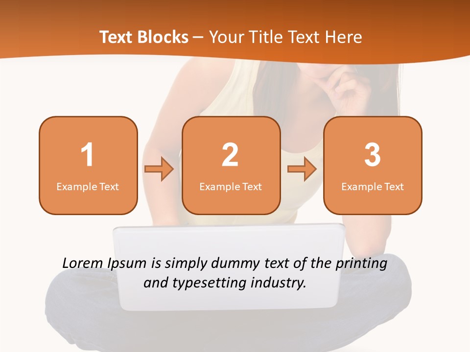 A Woman Sitting On The Floor With A Laptop PowerPoint Template