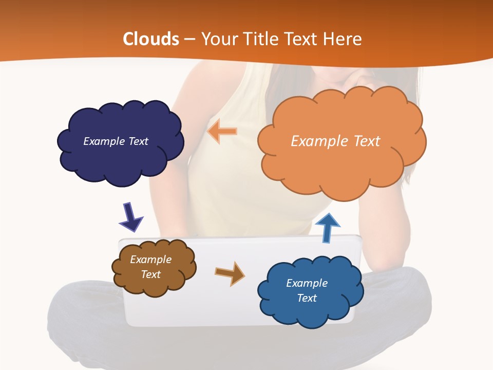 A Woman Sitting On The Floor With A Laptop PowerPoint Template