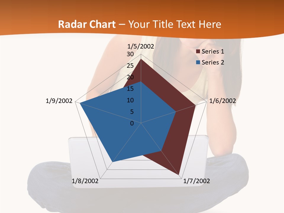 A Woman Sitting On The Floor With A Laptop PowerPoint Template