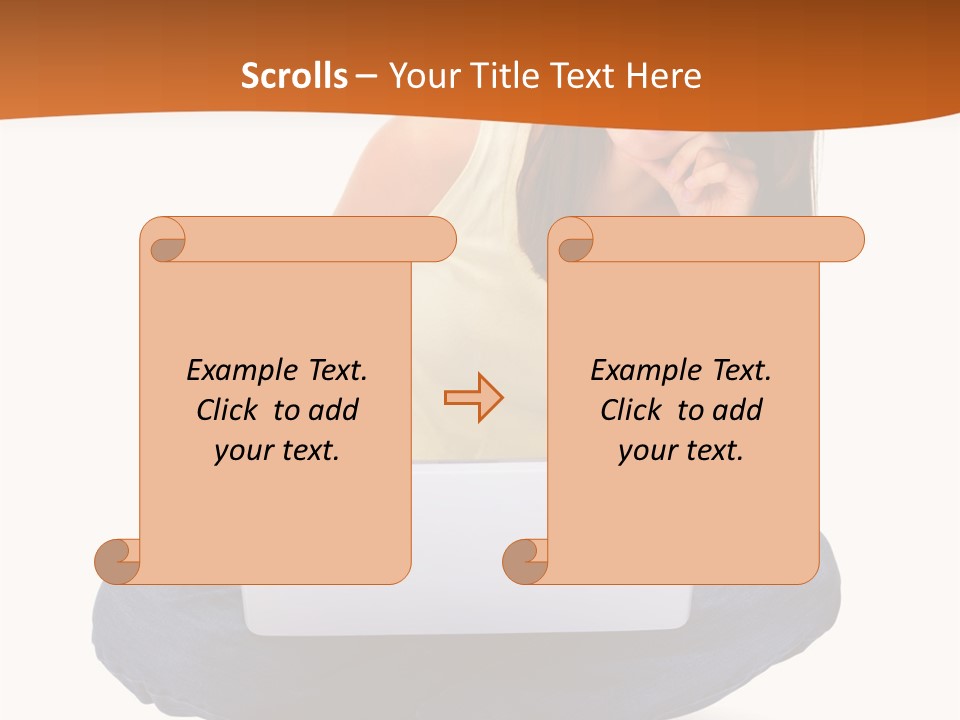 A Woman Sitting On The Floor With A Laptop PowerPoint Template