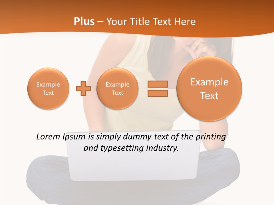 A Woman Sitting On The Floor With A Laptop PowerPoint Template