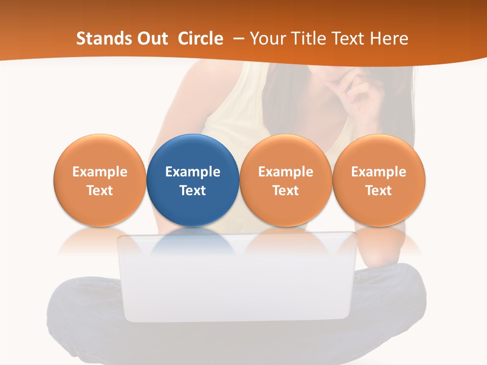 A Woman Sitting On The Floor With A Laptop PowerPoint Template