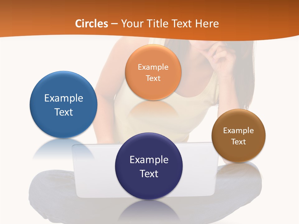 A Woman Sitting On The Floor With A Laptop PowerPoint Template