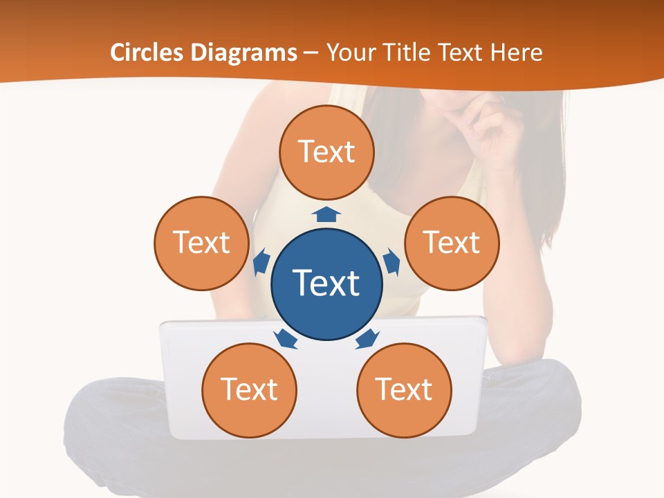 A Woman Sitting On The Floor With A Laptop PowerPoint Template