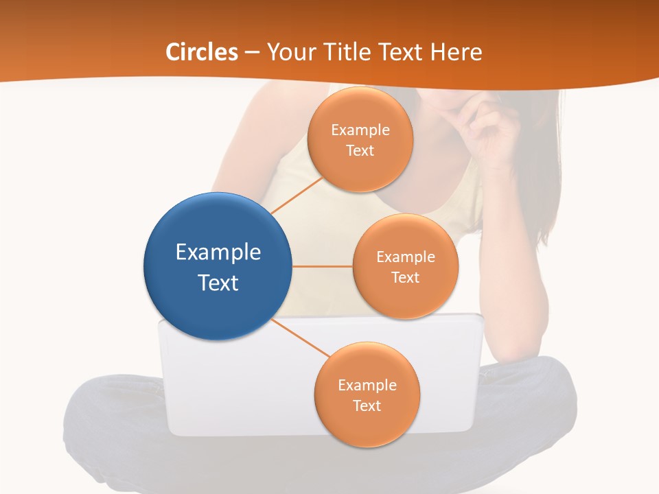 A Woman Sitting On The Floor With A Laptop PowerPoint Template