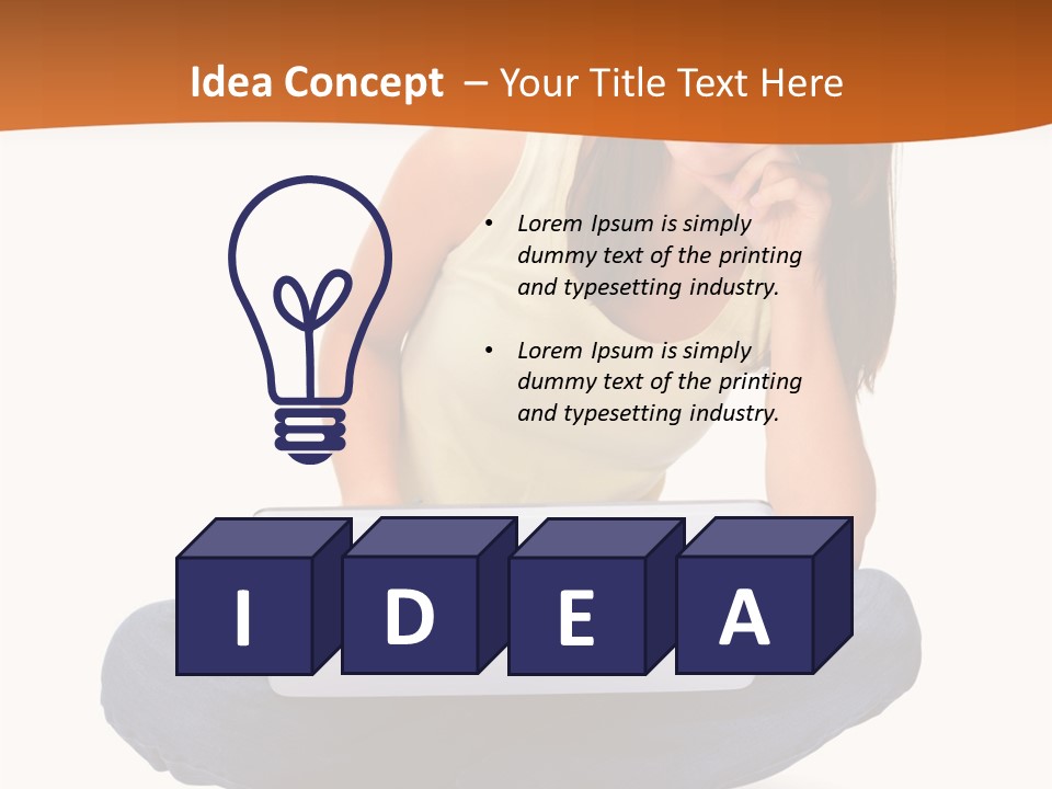 A Woman Sitting On The Floor With A Laptop PowerPoint Template