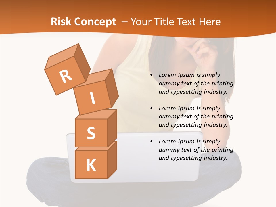 A Woman Sitting On The Floor With A Laptop PowerPoint Template